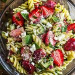 Creamy Strawberry Feta Pasta Salad