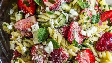 Creamy Strawberry Feta Pasta Salad