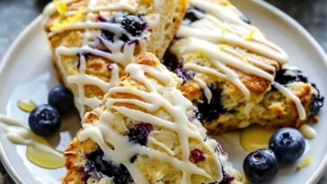 Glazed Lemon Blueberry Scones 1