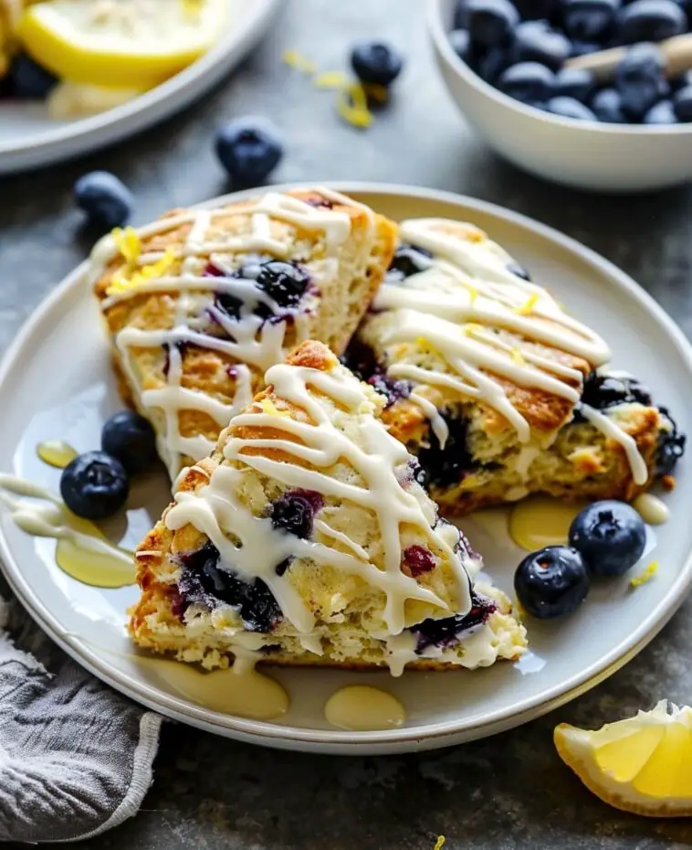 Glazed Lemon Blueberry Scones 1