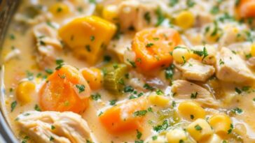 Slow Cooker Creamy Chicken & Corn Soup