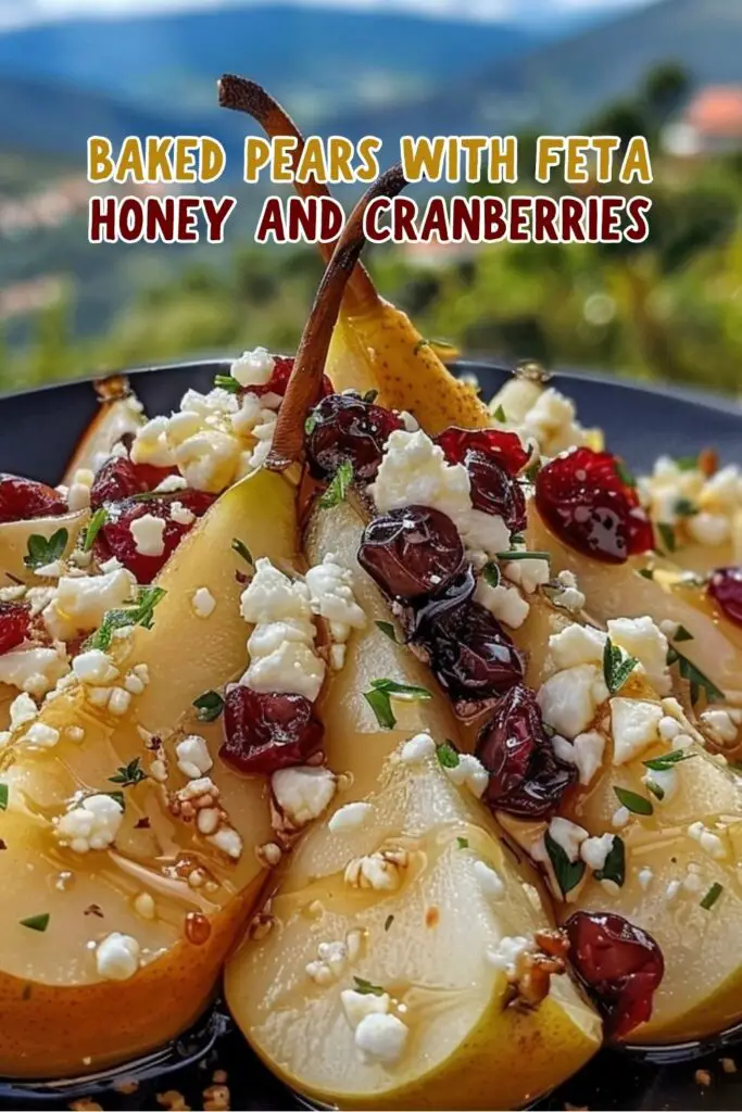 Baked Pears with Feta, Honey, and Cranberries 2