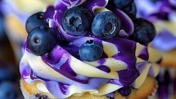 Blueberry Vanilla Cheesecake Cupcakes