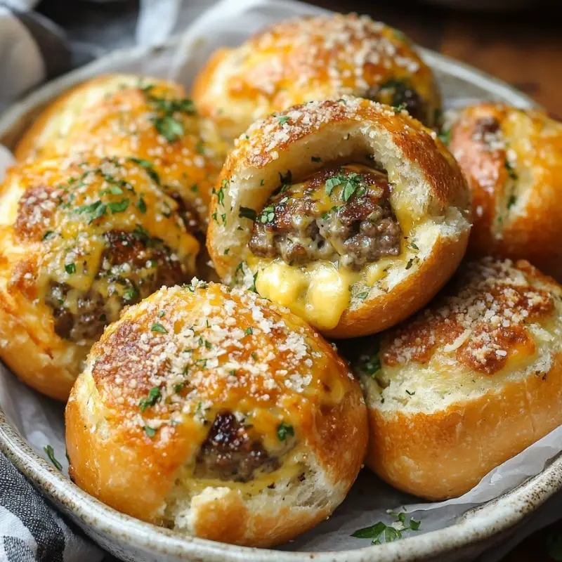 Garlic Parmesan Cheeseburger Bombs 1