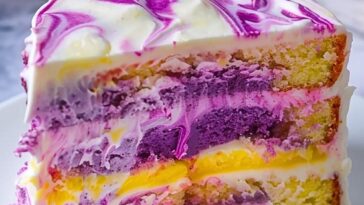 Lavender Lemon Cream Cake with White Chocolate Frosting