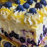 No-Bake Lemon dazzling Blueberry cream Cake