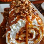 Pumpkin Caramel Spice Cake Roll with Cinnamon Glaze