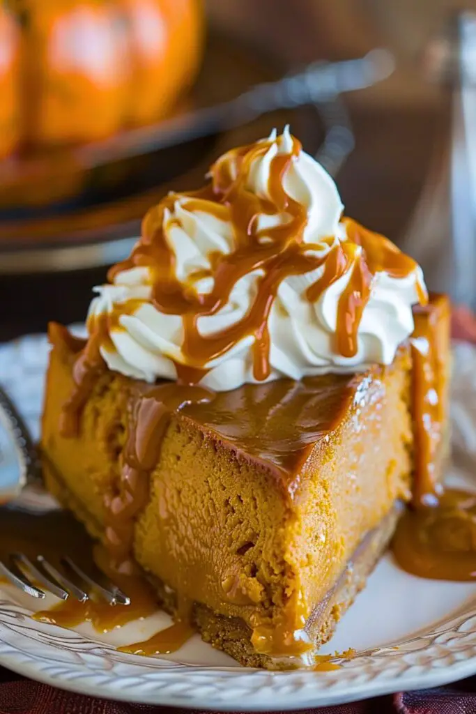 Pumpkin Caramel Swirl Cheesecake 1