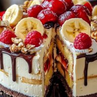 Banana Split Cheesecake Cake