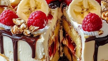 Banana Split Cheesecake Cake