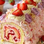 Strawberry Shortcake Roll Cheesecake Cake