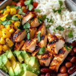 Delicious Grilled Chicken Burrito Bowls with Rice & Beans Recipe Delicious Grilled Chicken Burrito Bowls with Rice Beans Recipe2
