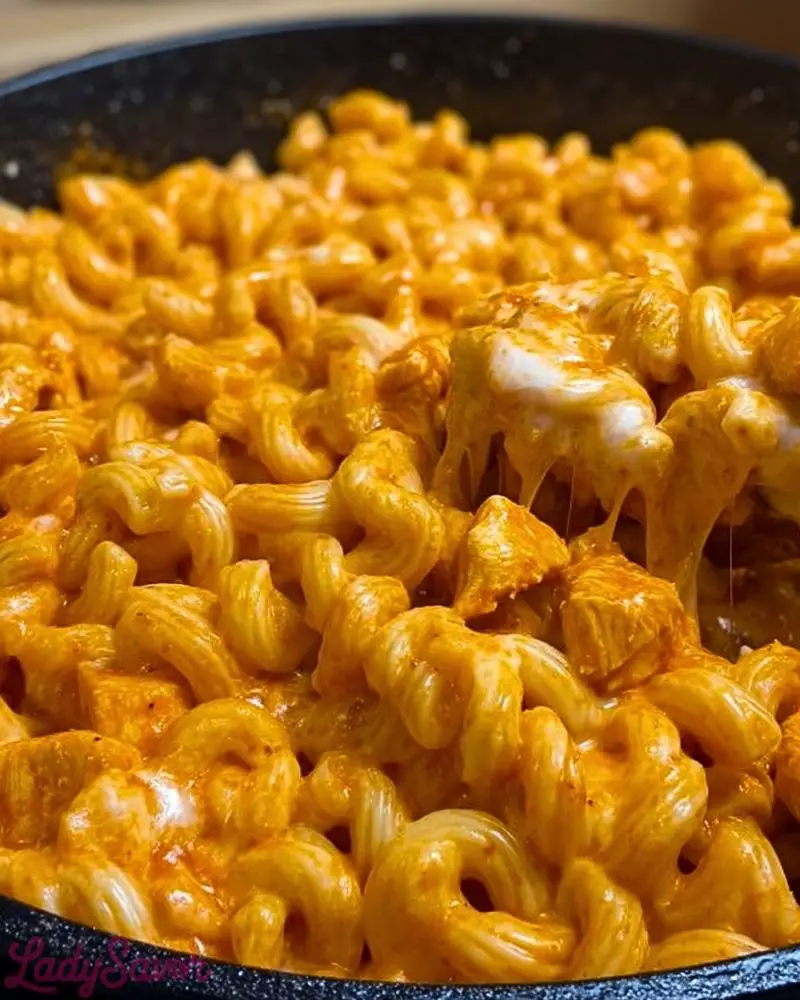 One Pot Honey Butter Buffalo Chicken Mozzarella Pasta 1