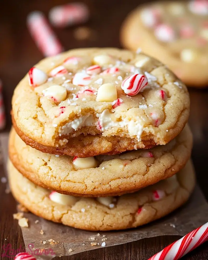 White Chocolate Peppermint Cheesecake Cookies White Chocolate Peppermint Cheesecake Cookies Recipe