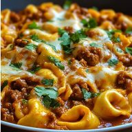 Cheesy Beef Enchilada Tortellini Recipe