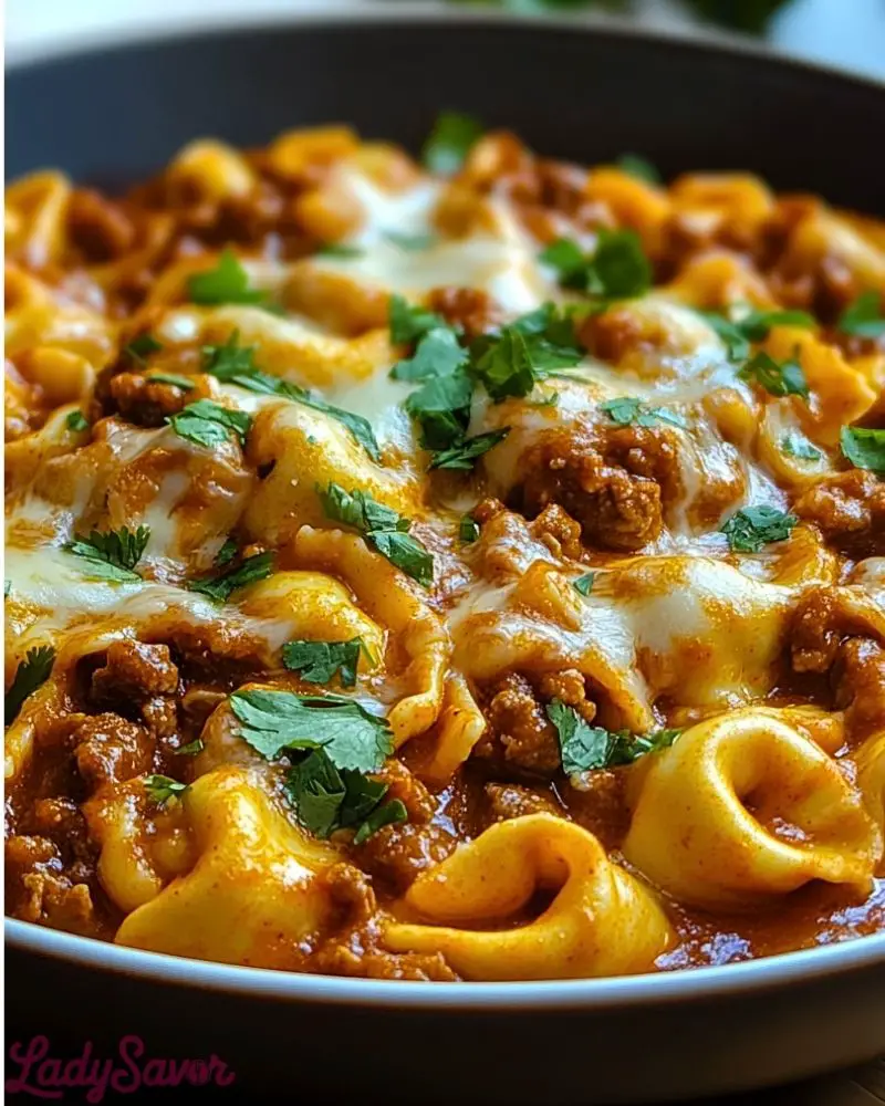 Cheesy Beef Enchilada Tortellini Cheesy Beef Enchilada Tortellini Recipe