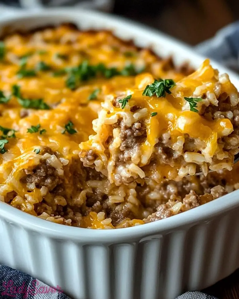 Cheesy Hamburger Rice Casserole Cheesy Hamburger Rice Casserole Recipe2