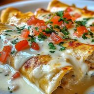 Chicken Enchiladas with Sour Cream White Sauce
