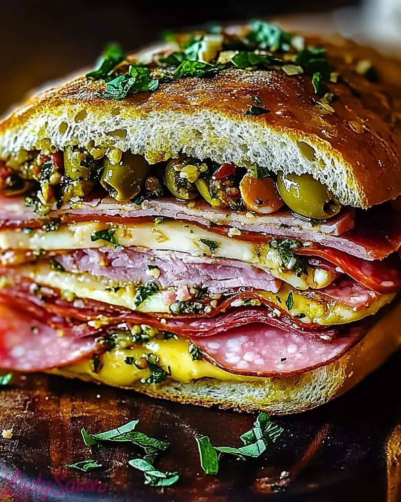 Classic Italian Muffuletta Sandwich Classic Italian Muffuletta Sandwich2