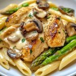 Creamy Mushroom and Asparagus Chicken Penne Creamy Mushroom and Asparagus Chicken Penne Recipe2