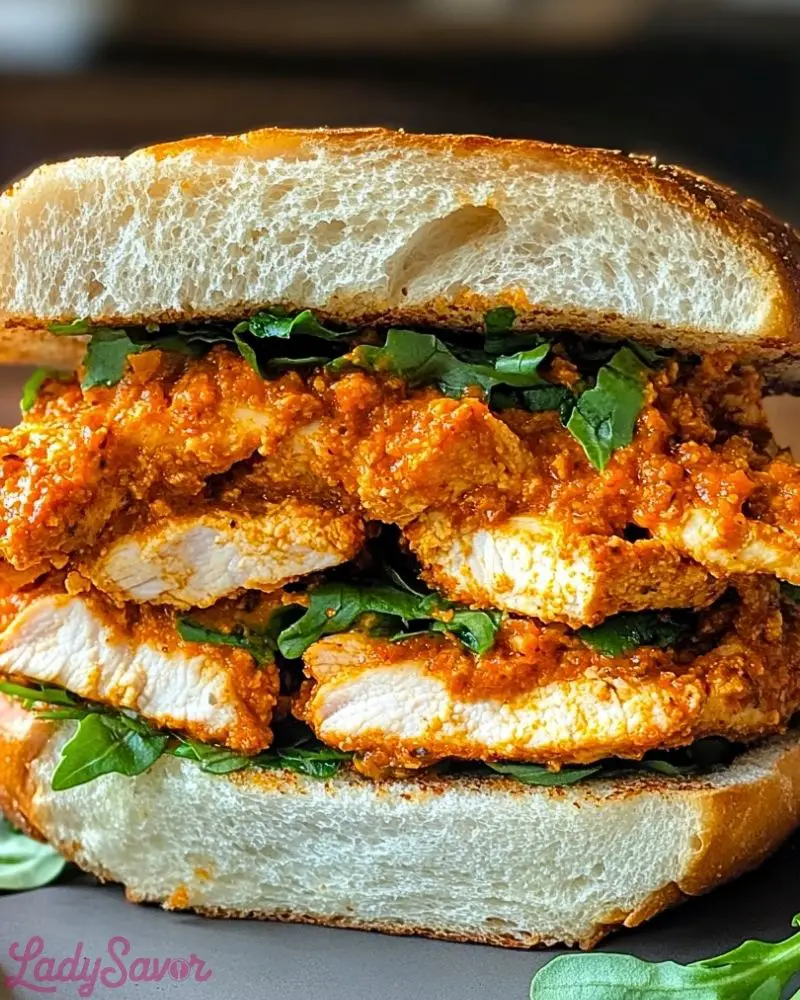 Crunchy Chicken Romesco Sandwich Crunchy Chicken Romesco Sandwich Recipe2