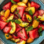 Easy Summer Peach Watermelon Salad Easy Summer Peach Watermelon Salad Recipe2