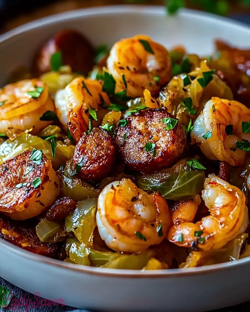 Fried Cabbage with Shrimp & Sausage Fried Cabbage with Shrimp Sausage Recipe2