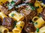 Garlic Butter Steak Tips with Cheesy Rigatoni recipe