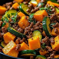 Ground Beef Zucchini Sweet Potato Skillet Recipe