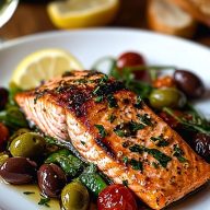 Healthy Mediterranean Salmon Dinner Recipe