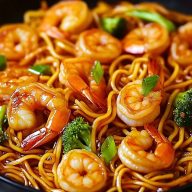 Honey Garlic Shrimp Chow Mein Recipe