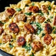 Irresistible Creamy Chicken Sausage Orzo Skillet Recipe