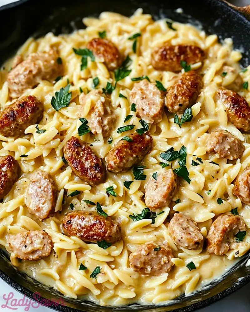 Irresistible Creamy Chicken Sausage Orzo Skillet Irresistible Creamy Chicken Sausage Orzo Skillet Recipe2