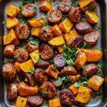 Irresistible Sheet Pan Sausage and Sweet Potatoes with Honey Garlic Sauce Irresistible Sheet Pan Sausage and Sweet Potatoes with Honey Garlic Sauce Recipe2