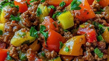 Mediterranean Ground Beef Stir Fry Recipe