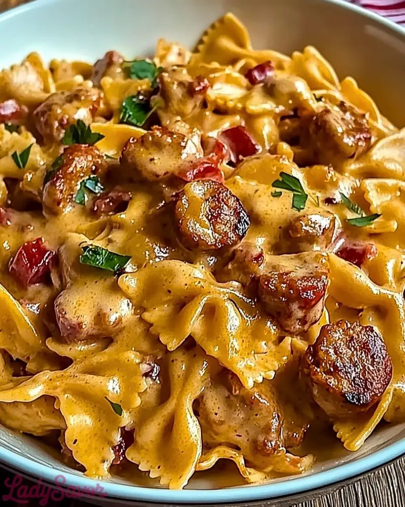 One-Pot Creamy Cajun Sausage Pasta One Pot Creamy Cajun Sausage Pasta Recipe2