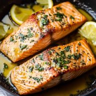Pan Fried Salmon with Garlic Butter Sauce Recipe