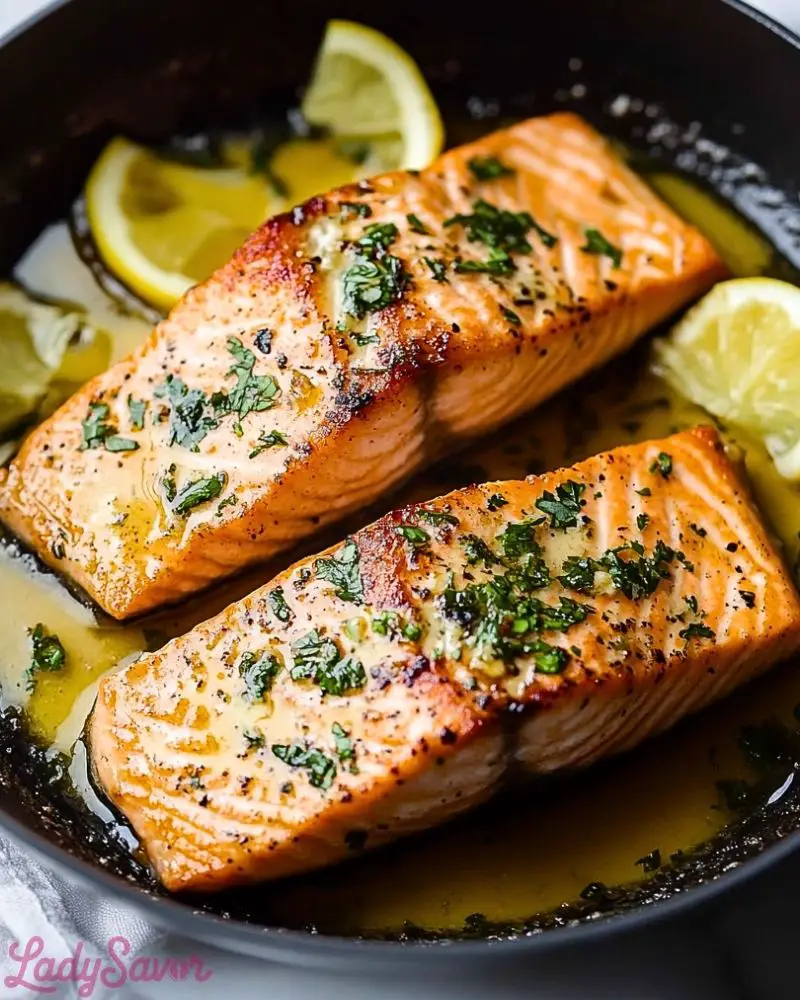 Pan Fried Salmon with Garlic Butter Sauce Pan Fried Salmon with Garlic Butter Sauce Recipe