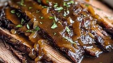 Slow Cooker Brisket with Balsamic Onion Gravy Recipe