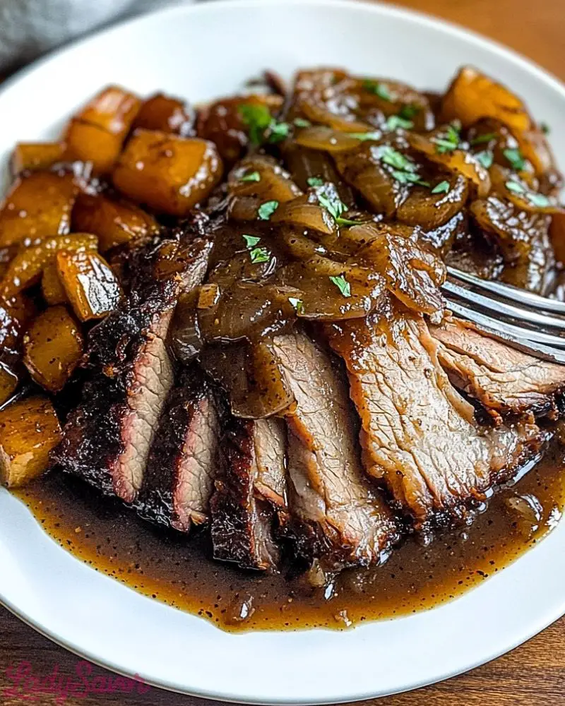 Slow Cooker Brisket with Balsamic Onion Gravy Slow Cooker Brisket with Balsamic Onion Gravy Recipe2