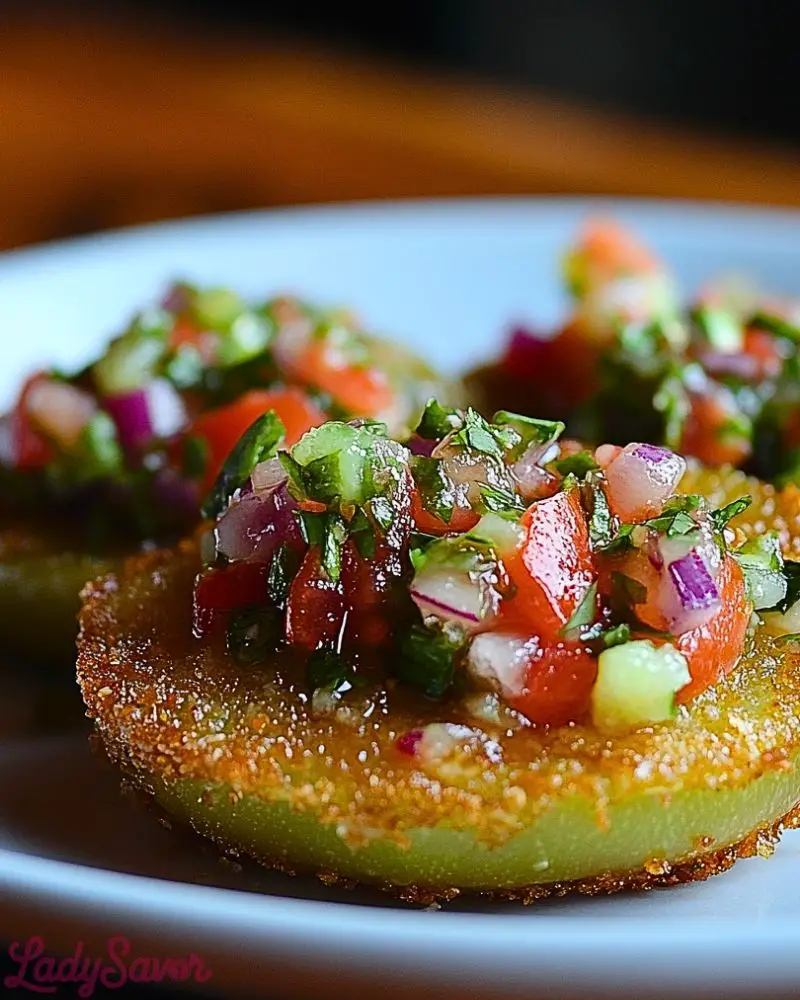 Smoky Fried Green Tomatoes With Fresh Salsa Smoky Fried Green Tomatoes With Fresh Salsa Recipe