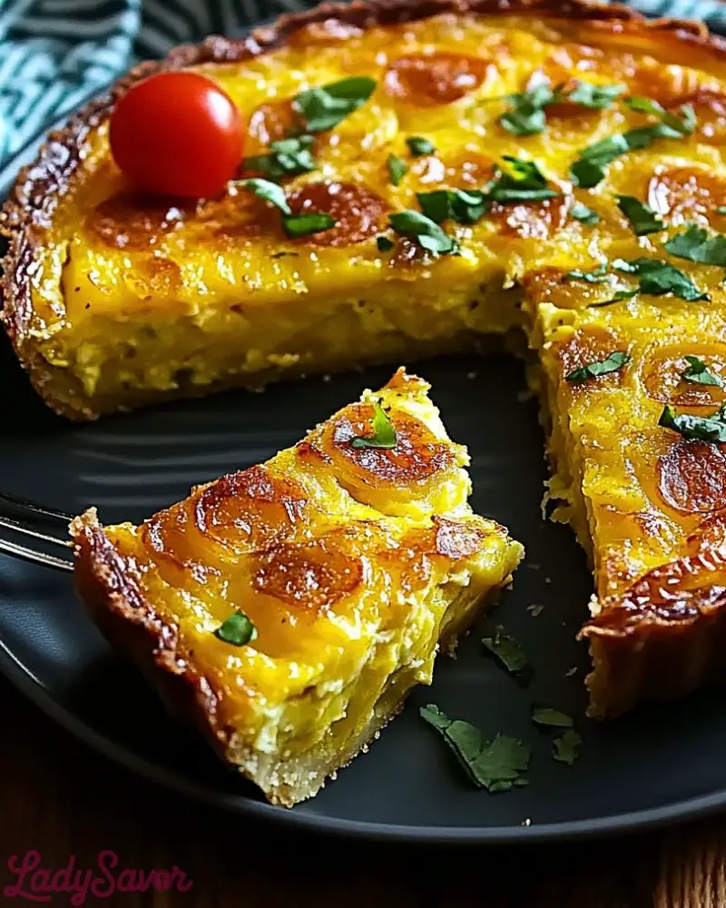 Spanish Tortilla-Inspired Quiche With Hashbrown Crust Spanish Tortilla Inspired Quiche With Hashbrown Crust Recipe2