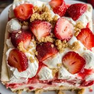 Strawberry Cheesecake Poke Cake Recipe