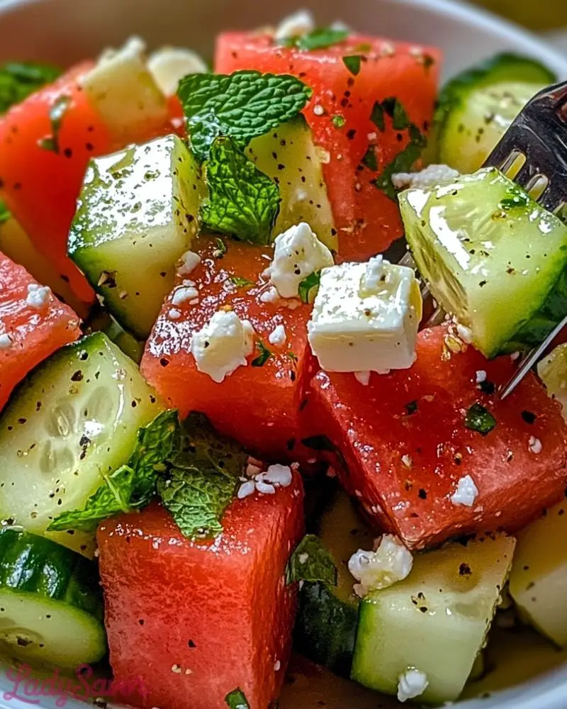 Summer-Perfect Watermelon Cucumber Salad Summer Perfect Watermelon Cucumber Salad Recipe2