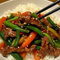 Beef Stir Fry with Rice