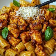 Cajun Chicken Bites with Creamy Rigatoni