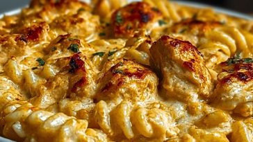 Cajun Cream Cheese Chicken Pasta Bake