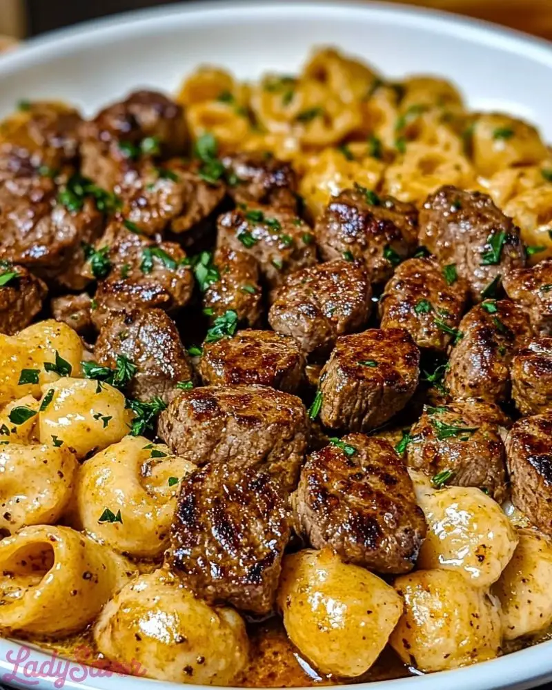 Cajun Steak Bites and Cheesy Garlic Shells Skillet Cajun Steak Bites and Cheesy Garlic Shells Skillet