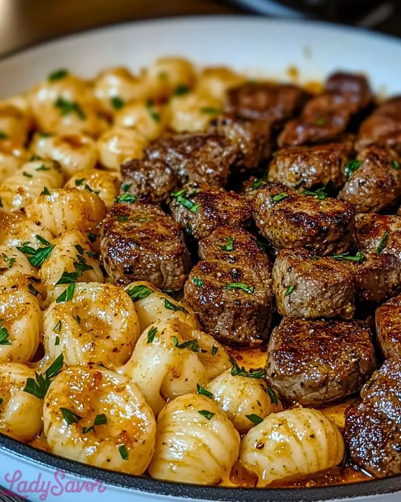 Cajun Steak Bites and Cheesy Garlic Shells Skillet Cajun Steak Bites and Cheesy Garlic Shells Skillet2