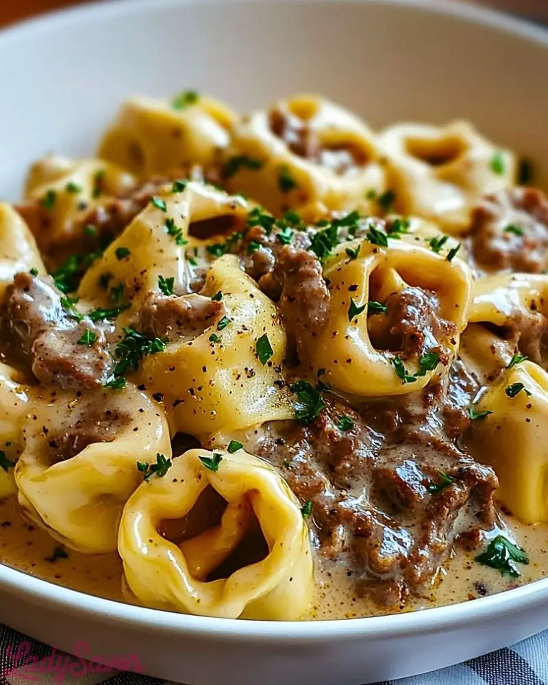 Cheesesteak Tortellini in Rich Provolone Sauce Cheesesteak Tortellini in Rich Provolone Sauce
